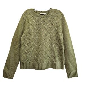 FieldGear Women's Sage Green Wool Sweater Large Textured Weave Pattern Australia